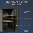 thumbnail image 3 of OAKHAM Buffet Bahut Cannelé avec 4 Portes, Crédence de Rangement avec Tablettes Ajustables, Console d'Appoint Moderne, Chêne Minuit, 3 of 6