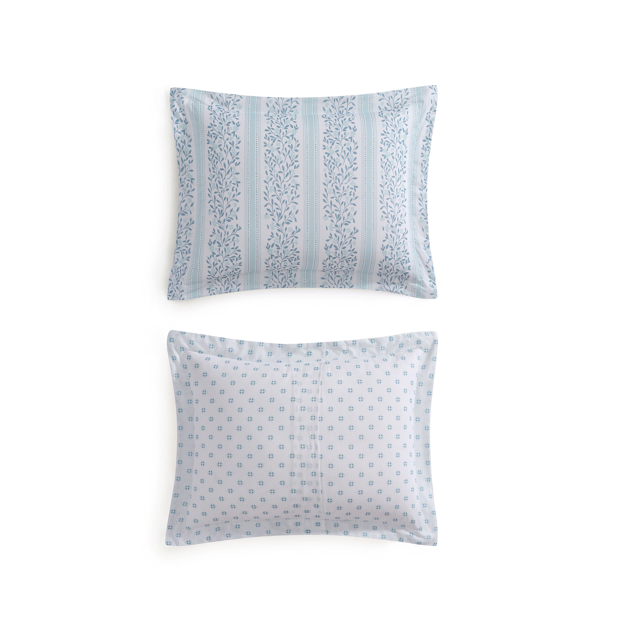 Martha Stewart Everyday 3-Piece Reversible Bedford Blues Cotton Duvet Cover Set, Double/Queen
