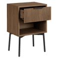 thumbnail image 3 of Table de chevet d'appoint en placage de bois de noyer avec 1 tiroir cannelé Bouclair, 3 of 6