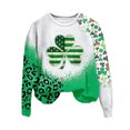 thumbnail image 4 of T-shirt de la Saint-Patrick pour Femmes Col Rond Imprimé Saint-Patrick Manches Longues Chandails en Molleton T-Shirt de la Saint-Patrick, 4 of 4