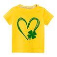 thumbnail image 1 of vdgthytj Enfants Garçons Filles T-Shirts de la Saint-Patrick Trèfle Graphique Col Rond Manches Courtes Hauts d'Été Blouse, 1 of 3