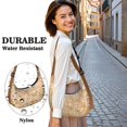 thumbnail image 4 of Small Crossbody Purse featuring Botanical Garden Print Adjustable Strap Lightweight Nylon Vintage Aesthetic Suitable for Daily Use, 4 of 5