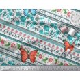 thumbnail image 3 of Soimoi Green Cotton Voile Fabric Floral & Insect Patchwork Print Sewing Fabric BTY 42 Inch Wide, 3 of 3