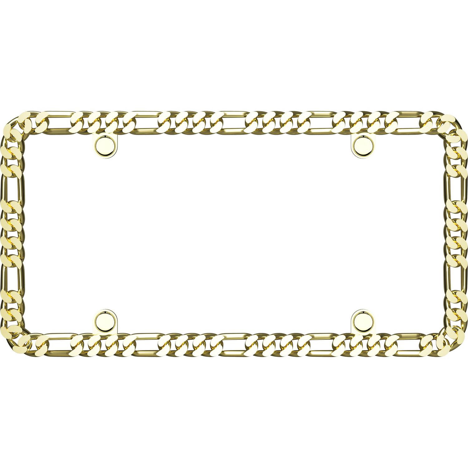 Cruiser Accessories Designer Gold Chain License Plate Frame, with Fastener Caps