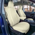 thumbnail image 2 of For 2020-2024 Tesla Model Y FH Group Waterproof Neoprene Custom Fit Made Car Seat Covers - Front Set Solid Beige, 2 of 5