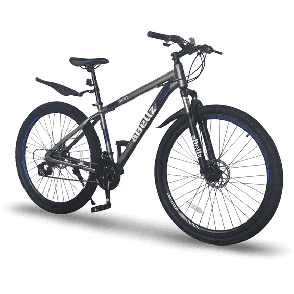 29 inch Mountain Bike MTB, Road Bike Bicycle, 19 inch Aluminum Frame Adult Bicycle, Suspension Fork, Shimano  21 Speeds, (Grey)