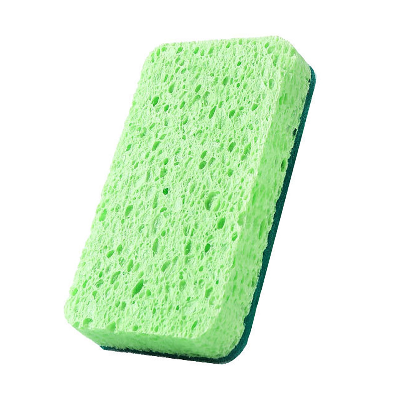 Scrub Sponges Kitchen Natural Wood Pulp Cotton Dish Sponge, Double-Sided Oil Cleaning Sponge for Dishes Pots, No Scratch Sponges