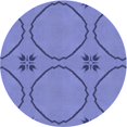 thumbnail image 1 of Ahgly Company Machine Washable Indoor Round Transitional Sky Blue Area Rugs, 4' Round, 1 of 7