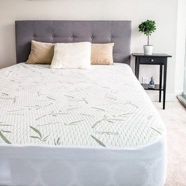 Comfy Bamboo World Protège-Matelas Imperméable et Hypoallergénique Bamboo Format Grand Lit