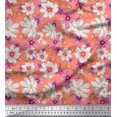 thumbnail image 1 of Soimoi Polyester Crepe Fabric Cosmos Floral Printed Fabric 1 Yard 52 Inch Wide, 1 of 3