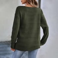 thumbnail image 4 of Penkiiy Chandails pour Femmes 2024 Mignon Élégant Doux Col Rond Manches Longues Ajouré Tricot Torsadé Chandail à Enfiler Hauts S Vert Armée, 4 of 7
