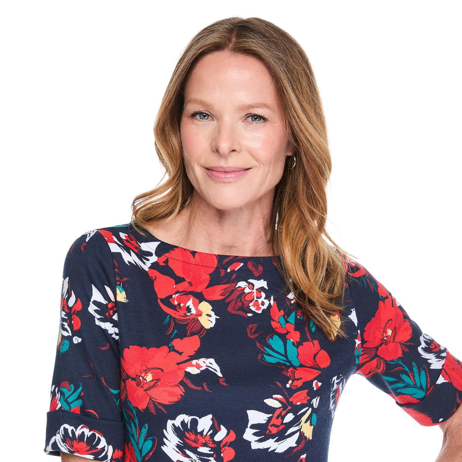 Robe imprimée à encolure bateau Karen Scott pour femmes