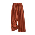 thumbnail image 1 of Timegard Pantalon pour Femmes en Coton et Lin, Jambe Droite, Taille Élastique, Pantalon Court Vintage Décontracté avec Poches, 1 of 7