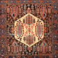 thumbnail image 1 of Ahgly Tapis d'Intérieur Carré Traditionnel Orange Brun Persan, 9 Pieds Carré, 1 of 6