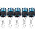 thumbnail image 1 of 5 Pack 4 Channel 433MHz Black Wireless RF Remote Control Learning Code 1527 Receiver 1527 Key Fob, 1 of 5