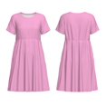 thumbnail image 3 of Bixox Robe d'Été à Manches Courtes pour Femmes Robe Ample Longueur Genou avec Poches-Rose, 3 of 7