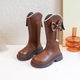 thumbnail image 2 of Gubotare Girls Lace Up Mid Calf Boots Girls Combat Boots Mid Calf Lace Up Riding Boots Leather Side Zipper Boots for Kids Size 13 (Brown,Little Kids 13), 2 of 7