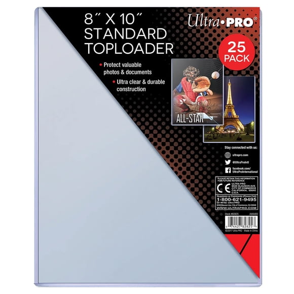Ultra PRO 8" x 10" Standard Toploaders (25ct)