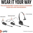 thumbnail image 3 of Poly CS540 Wireless DECT Headset - Single Ear - Convertible - Noise Cancelling Microphone Bundle Including: Base, Headband, Ear tips, Goby Labs Headphone Cleaner, Fiber Cloth, 3 of 5