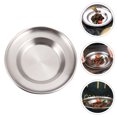 thumbnail image 3 of Stainless Steel Plate Round Dinner Plate Dessert Plate Household Food Serving Plate, 3 of 7