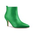 thumbnail image 1 of BLISSFUL STEP Women's Pointed Toe Side Zip Stiletto Heel Ankle Boots Green 10, 1 of 8