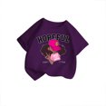 thumbnail image 1 of T-shirts Filles Été Cool Imprimé Graphique Col Rond Manches Courtes Décontracté Hauts Filles Violet 9-10 Ans, 1 of 3