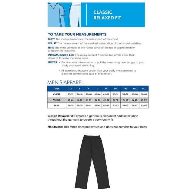 Landau Essentials Pantalon d'Uniforme à 7 Poches pour Hommes : Coupe Classique et Décontractée, Élastique, Fermeture Éclair devant, à Enfiler Médical 8555