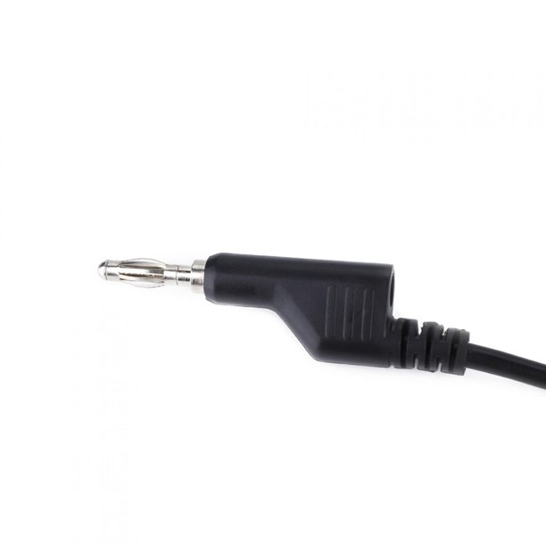 5-Pack Banana Plug Test Leads – Double Headed 4mm Cables For Multimeter, 1000V/15A, Insulated Covers, Color-Coded (P1036)