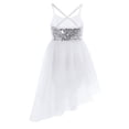 thumbnail image 1 of Jizyo Robe de Danse Lyrique à Sequins pour Filles Robe Tutu de Ballet Dos Croisé Justaucorps de Gym une Pièce Tenues de Danse Ivoire 3TG, 1 of 7