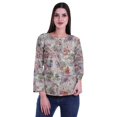 thumbnail image 1 of Moomaya Haut à Manches Longues Imprimé avec Patte de Boutonnage, Col Rond, Tunique d'Été Décontractée pour Femme, 1 of 5