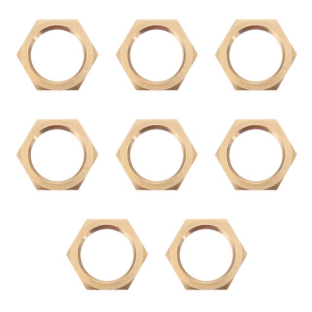 8 Pcs Filetage Femelle Raccords en Laiton Verrouillage Hexagonal Écrous pour Fixation (Doré, 1/2 Pouce)