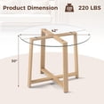 thumbnail image 3 of Gymax Table à Manger Ronde en Verre de 42 Pieds' avec Dessus de Table en Verre Trempé de 0,3 Pieds', 3 of 9
