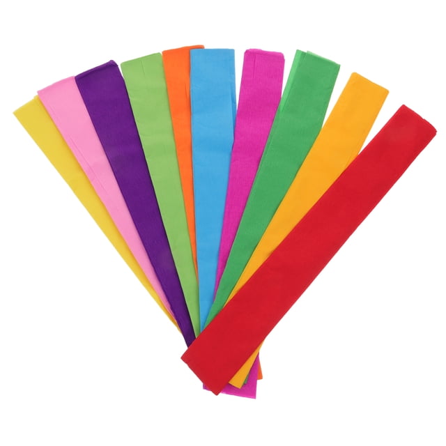 Miangastore 10pcs 10 Colors DIY Crepe Paper Wrap Tissue Paper Flower Gift Wrapping Packaging Paper Pom Pom Decoration Paper