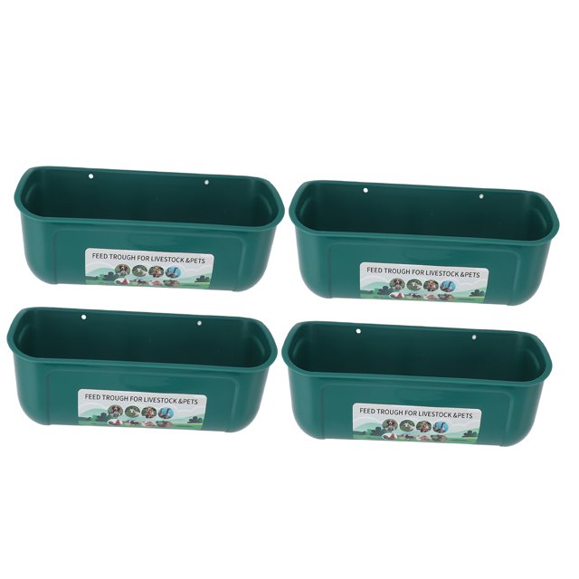 Haofy Large Chicken Feeder Trough with Clips Hanging Chicken Feeder Trough, Feeding Duck Goose Goat Sheep Dog for Livestock Feeding Container Waterer Bucket
