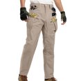 thumbnail image 2 of NTACZA Pantalon Imperméable pour Hommes Cargo de Randonnée Jaune Pantalon de Travail Ripstop à Fermeture Éclair Extérieur Pantalon Tendance Homme TG, 2 of 8