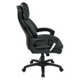 thumbnail image 4 of Oversized Faux Black Leather Executive Chair with Padded Loop Arms, 4 of 9
