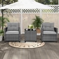 thumbnail image 2 of Patiojoy 3 Pieces Outdoor Furniture Set Patio PE Rattan Conversation Set with Removable Cushions PE Wicker Sofas with Tempered Glass Side Table, 2 of 10