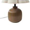 thumbnail image 4 of Mainstays 12.5" Ceramic Modern Scalloped Desk Lamp, Brown, 4 of 5