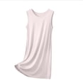 thumbnail image 2 of Elvqul Chemises de Nuit pour Femmes Grande Taille Robe Unie Sans Manches Pyjama pour Femmes Coton Doux, 2 of 3
