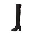 thumbnail image 2 of LSLJS Grande Taille et Hiver pour Femmes, Mince, Bout Rond, Talons Hauts Épais, Passe-Partout, Cuissard, 2 of 9