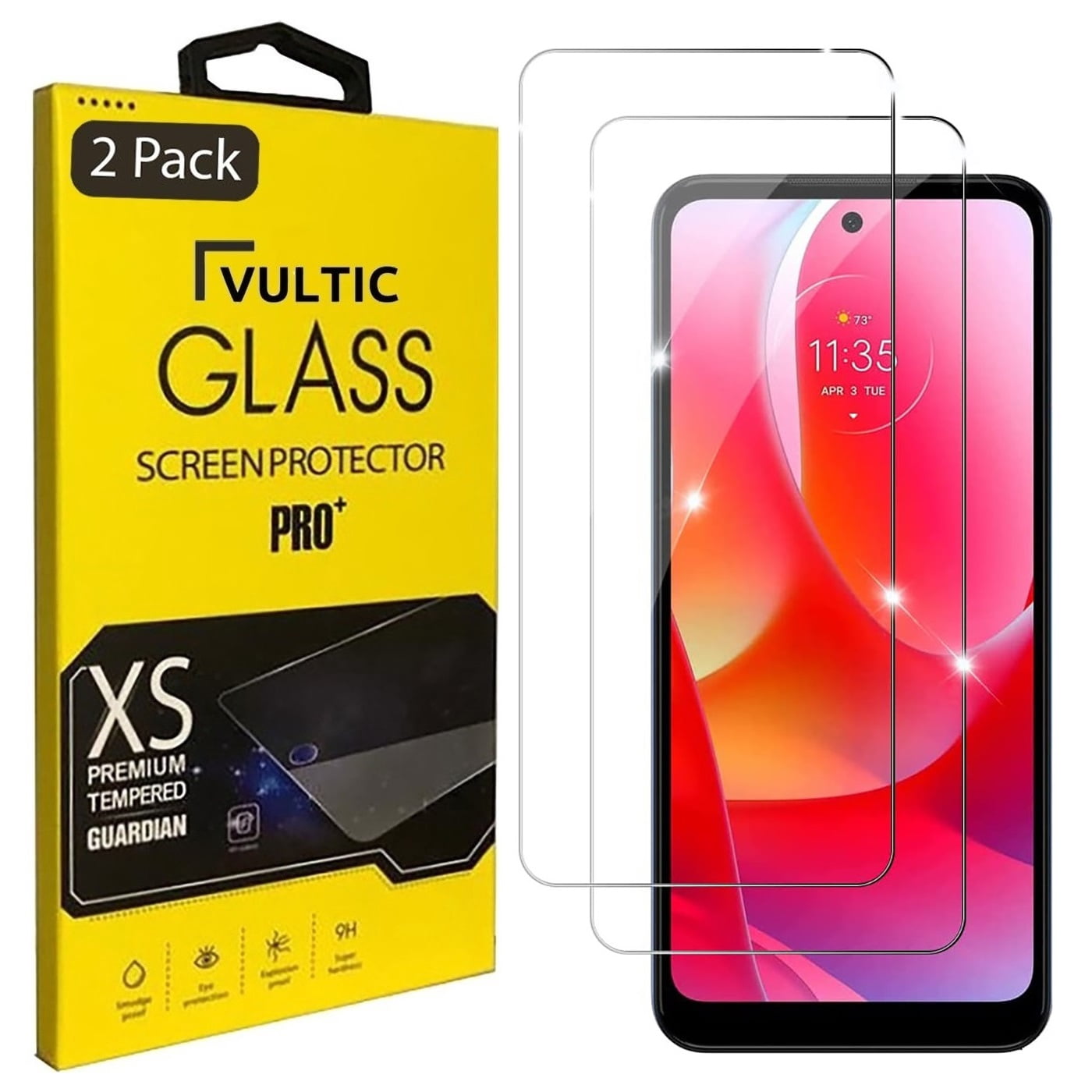 Vultic [2 Pack] Screen Protector for Motorola Moto G Power 2022 / G Play 2023 [Case Friendly], Tempered Glass Film Cover