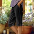 thumbnail image 1 of Wensltd Shorts d'Été à Jambe Grand pour Femmes, Mode, Lin, Fluides, Confortables, 1 of 6