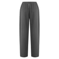 thumbnail image 4 of RKSTN Womns Pants Casual Solid Color Pockets Buttons Elastic Waist Comfortable Straight Pants Lightweight Soft Workout Pants, 4 of 5