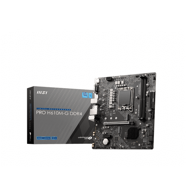 MSI PRO H610M-G DDR4 DDR4 DDR4 Carte Mère (mATX, Intel Core 12e Gén., Socket LGA 1700, PCIe 4, LAN 2,5G, Fentes M.2, USB 3.2)