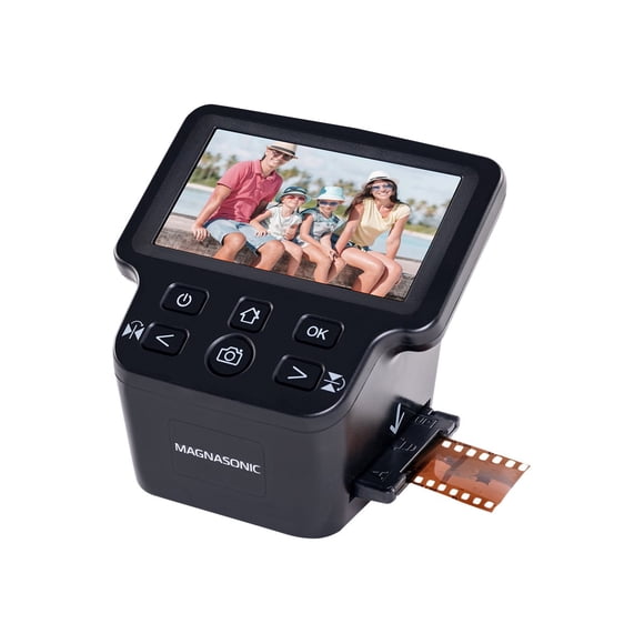 Magnasonic All-In-One 24MP Film Scanner with Large 5" Display & HDMI, Converts 35mm/126/110/Super 8 Film & 135/126/110 Slides into Digital Photos, Built-in Memory (FS71)