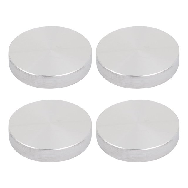 Unique Bargains 40mmx8mm M10 Tea Table Glass Top Circle Aluminum Disc Adapter Silver Tone 4pcs