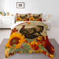 thumbnail image 2 of Erosebridal Rustic Chicken Bedding Queen Comforter Set, Pumpkin Sunflower Down Comforter, Harvest Theme Decor, 3pcs, 2 of 7
