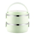 thumbnail image 2 of Adult Lunch Boxes for Men, Bento Boxes Stainless Steel School Lunch Container Insulated Lunchbox Men Leakproof Bento Boxes Lunchable Box, Green-2 Layer, 2 of 6