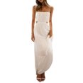 thumbnail image 1 of Faithtur Robe d'Été pour Femmes Robe Spaghetti Couleur Unie Taille Découpe Ouverte Dos Longue Robe, 1 of 9