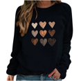 thumbnail image 2 of T-shirt de la Saint-Valentin pour Femmes 2024, Chandails à Col Rond, T-Shirts Décontractés avec Cœur, T-Shirts Graphiques Amples à Manches Longues, Chandails à Enfiler, Hauts Mode pour les Fêtes, T-Shirt, 2 of 6